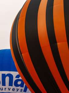 G-CDGN hot air balloon, a Cameron C-90, seen at Leigh Woods, North Somerset, United Kingdom on 9 August 2015. Photograph by Dave