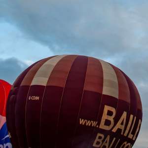 Bailey hot air balloon G-CDIH, a Cameron Z-275, seen at Leigh Woods, North Somerset, United Kingdom on 9 August 2015. Photograph by Dave
