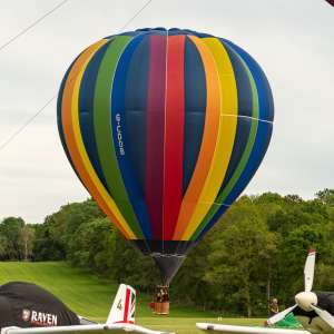 G-CDOB hot air balloon, a Cameron C-90, seen at Arrow, Warwickshire, United Kingdom on 30 May 2026. Photograph by Dave