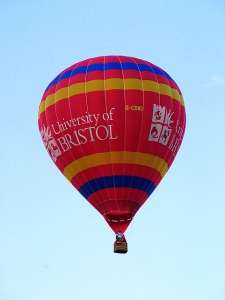 Bristol hot air balloon G-CDWD, a Cameron Z-105 (university), added to the archive 7 September 2026. Photograph by Balloon Spotters Archive