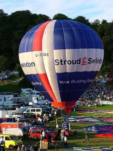 G-CDWX hot air balloon, a Lindstrand HOT AIR Balloons LBL 77A. Photograph by Balloon Spotters Archive