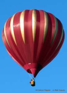 G-CEFS hot air balloon, a Cameron C-100. Photograph by Matt Cleaves