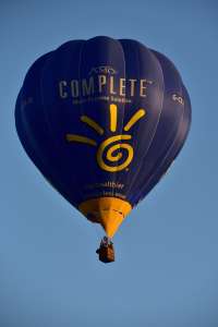 G-CEJZ hot air balloon, a Cameron C-90, seen at Oswestry, Shropshire, United Kingdom on 23 August 2026. Photograph by Dave