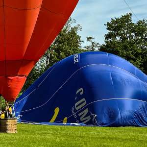 Complete hot air balloon G-CEJZ, a Cameron C-90, seen at Arrow, Warwickshire, United Kingdom on 30 May 2026. Photograph by Dave
