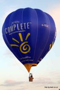 Complete hot air balloon G-CEJZ, a Cameron C-90, added to the archive 7 September 2026. Photograph by Balloon Spotters Archive