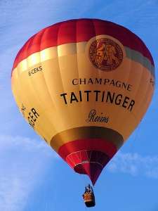 Tattinger hot air balloon G-CEKS, a Cameron Z-105, added to the archive 7 September 2026. Photograph by Balloon Spotters Archive