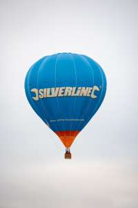 Silverline hot air balloon G-CEUV, a Cameron C-90, seen at Arrow, Warwickshire, United Kingdom on 31 May 2025. Photograph by Dave