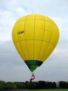 G-CEWF hot air balloon, a Jacobs EJ V35 Airchair, added to the archive 7 September 2026. Photograph by Balloon Spotters Archive
