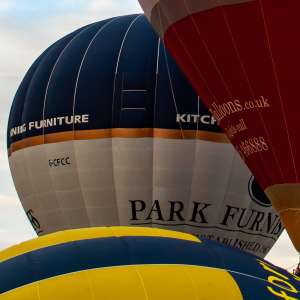 G-CFCC hot air balloon, a Cameron Z-275, seen at Leigh Woods, North Somerset, United Kingdom on 9 August 2015. Photograph by Dave