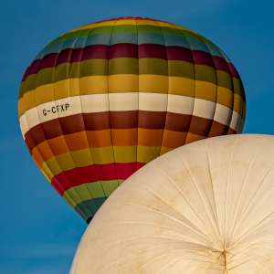G-CFXP hot air balloon, a Lindstrand HOT AIR Balloons LBL 105A, seen at Horningsham, Wiltshire, United Kingdom on 14 September 2019. Photograph by Dave