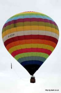 G-CFXP hot air balloon, a Lindstrand HOT AIR Balloons LBL 105A, added to the archive 7 September 2026. Photograph by Balloon Spotters Archive
