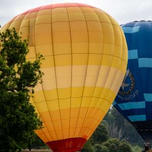 G-CGFY hot air balloon, a Lindstrand HOT AIR Balloons LBL 105A, seen at Horningsham, Wiltshire, United Kingdom on 11 September 2026. Photograph by Dave