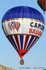 G-CHIO hot air balloon, a Cameron Z-120. Photograph by Balloon Spotters Archive