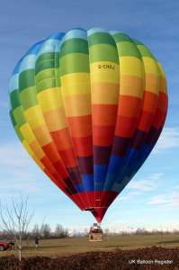 G-CHOJ hot air balloon, a Cameron A-375. Photograph by Phil Dunnington