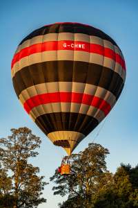 G-CHWE hot air balloon, a Lindstrand HOT AIR Balloons LBL 77A. Photograph by Dave