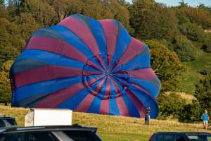 G-CIDH hot air balloon, a Cameron C-80, seen at Horningsham, Wiltshire, United Kingdom on 14 September 2019. Photograph by Dave