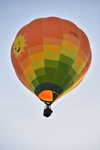 G-CIDU hot air balloon, a Balony Kubicek SPOL. S R.O. BB22E, seen at Oswestry, Shropshire, United Kingdom on 23 August 2026. Photograph by Dave