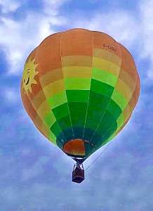 Sun hot air balloon G-CIDU, a Balony Kubicek SPOL. S R.O. BB22E, added to the archive 28 August 2026. Photograph by Gabriel