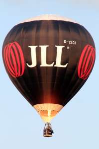 Jll hot air balloon G-CIGI, a Lindstrand HOT AIR Balloons LBL 77A. Photograph by Balloon Spotters Archive