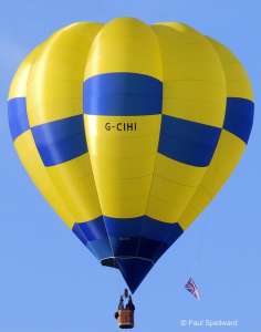 G-CIHI hot air balloon, a Cameron V-77. Photograph by Paul Spellward