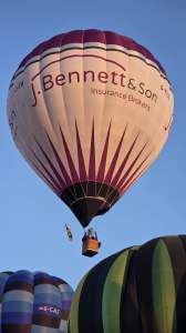 G-CIJB hot air balloon, a Cameron Z-90, seen at Oswestry, Shropshire, United Kingdom on 23 August 2026. Photograph by Dave