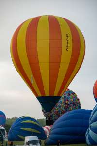 G-CIRC hot air balloon, a Such BM60-20, seen at Arrow, Warwickshire, United Kingdom on 31 May 2025. Photograph by Dave
