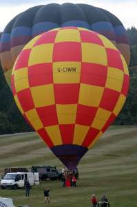 G-CIWW hot air balloon, a Wilkinson TJ Sackville BM-56. Photograph by G Bann