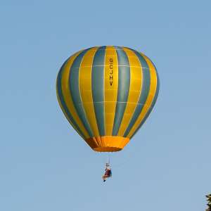 G-CJHV hot air balloon, a Lindstrand Technologies LTL Series 1-31, seen at Horningsham, Wiltshire, United Kingdom on 14 September 2019. Photograph by Dave