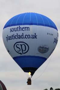 Plasticlad hot air balloon G-CJIH, a Lindstrand Technologies LTL Series 1-105, added to the archive 7 September 2026. Photograph by G Bann