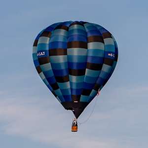 G-CJLT hot air balloon, a Cameron O-84, seen at Horningsham, Wiltshire, United Kingdom on 14 September 2019. Photograph by Dave