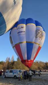 Cameron hot air balloon G-CJWY, a Cameron O-31, seen at Bagnor, West Berkshire, United Kingdom on 4 January 2026. Photograph by Dave