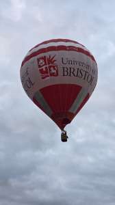 G-CJXJ hot air balloon, a Cameron Z-105, seen at Telford, Telford and Wrekin, United Kingdom on 30 August 2026. Photograph by Dave