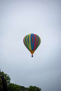G-CKIT hot air balloon, a Cameron C-60, seen at Arrow, Warwickshire, United Kingdom on 31 May 2025. Photograph by Dave