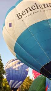 Benchmark hot air balloon G-CKTG, a Balony Kubicek SPOL. S R.O. BB26E, seen at City Centre, Bristol, United Kingdom on 20 July 2026. Photograph by Dave