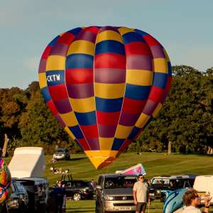 G-CKTW hot air balloon, a Cameron O-31, seen at Horningsham, Wiltshire, United Kingdom on 14 September 2019. Photograph by Dave