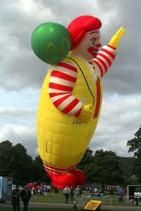 G-CKWH hot air balloon, a Cameron RONALD-105. Photograph by G Bann