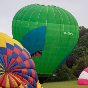 G-CKWJ hot air balloon, a Lindstrand Balloons LBL 77A, seen at Arrow, Warwickshire, United Kingdom on 31 May 2025. Photograph by Dave