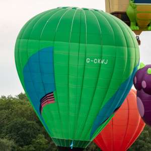 G-CKWJ hot air balloon, a Lindstrand Balloons LBL 77A, seen at Arrow, Warwickshire, United Kingdom on 30 May 2026. Photograph by Dave