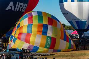 G-CKXE hot air balloon, a Cameron SPORT-90, seen at Leigh Woods, North Somerset, United Kingdom on 7 August 2026. Photograph by Dave