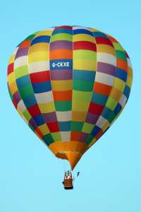 G-CKXE hot air balloon, a Cameron SPORT-90, added to the archive 7 September 2026. Photograph by G Bann