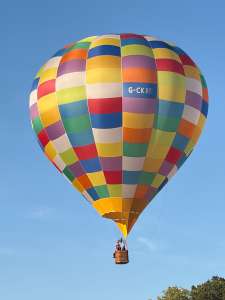 G-CKXE hot air balloon, a Cameron SPORT-90, added to the archive 15 September 2026. Photograph by markneal