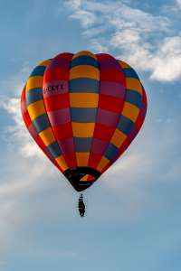 G-CKYX hot air balloon, a Cameron O-31, seen at Northampton, West Northamptonshire, United Kingdom on 16 August 2026. Photograph by Dave