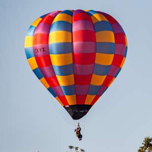 G-CKYX hot air balloon, a Cameron O-31, seen at Horningsham, Wiltshire, United Kingdom on 14 September 2019. Photograph by Dave