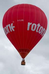 Rotork hot air balloon G-CLBD, a Cameron Z-120. Photograph by Dave