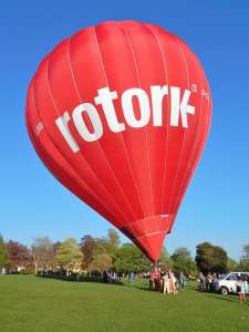 Rotork hot air balloon G-CLBD, a Cameron Z-120, added to the archive 7 September 2026. Photograph by Dan Whitelock
