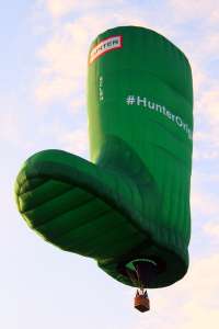 Boot hot air balloon G-CLBH, a Lindstrand Technologies LTL Series Special - Boot (wellington, welly). Photograph by G Bann