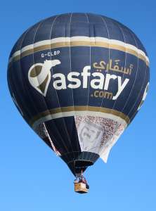 G-CLBP hot air balloon, a Lindstrand Technologies LTL Series 1-180. Photograph by Vince Horan