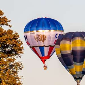 Cameron hot air balloon G-CLCC, a Cameron SPORT-90, seen at Horningsham, Wiltshire, United Kingdom on 14 September 2019. Photograph by Dave