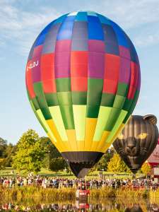 G-CLDJ hot air balloon, a Lindstrand Technologies LTL Racer 60, seen at Horningsham, Wiltshire, United Kingdom on 14 September 2019. Photograph by Dave