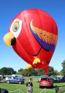 Parrot hot air balloon G-CLGP, an Ultramagic B-70 (animals). Photograph by Vince Horan